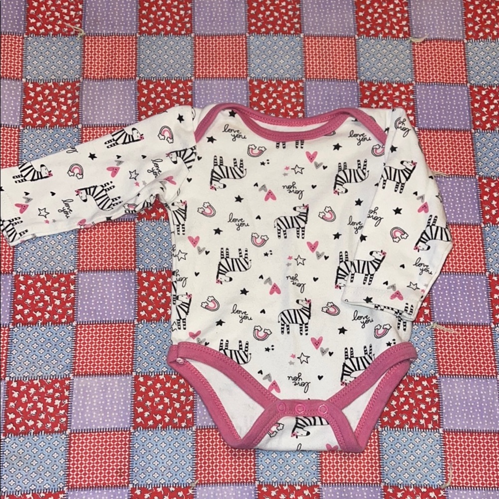 Pink and White Zebra Print Kids One Piece